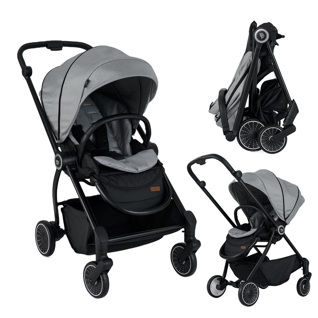 DREAMADE Kinderwagen mit umkehrbarem Sitz, Zusammenklappbarer Reisebuggy mit verstellbarer Rückenleh