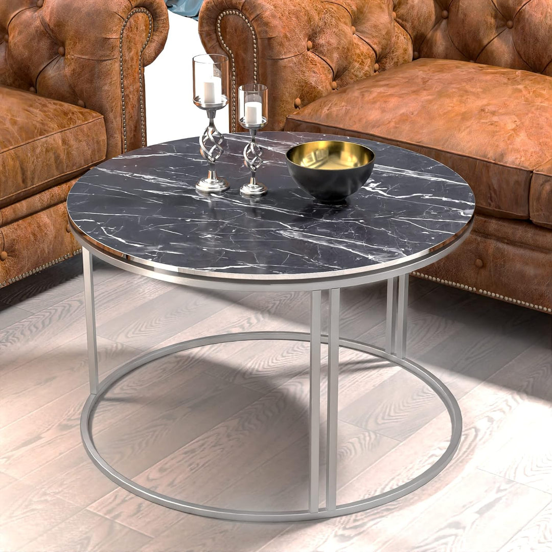 [en.casa] Couchtisch Aulum Beistelltisch 50 x 80 cm Kaffeetisch aus Spanplatte und Metall Sofatisch