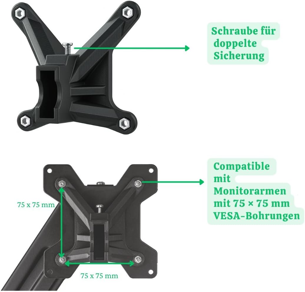 VESA-Adapter kompatibel mit HP-Monitoren: M22f, M24f, M24fd, M24fw, M24fwa, M27f, M27fe, M27fd, M27f