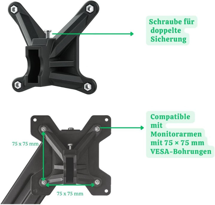 VESA-Adapter kompatibel mit HP-Monitoren: M22f, M24f, M24fd, M24fw, M24fwa, M27f, M27fe, M27fd, M27f