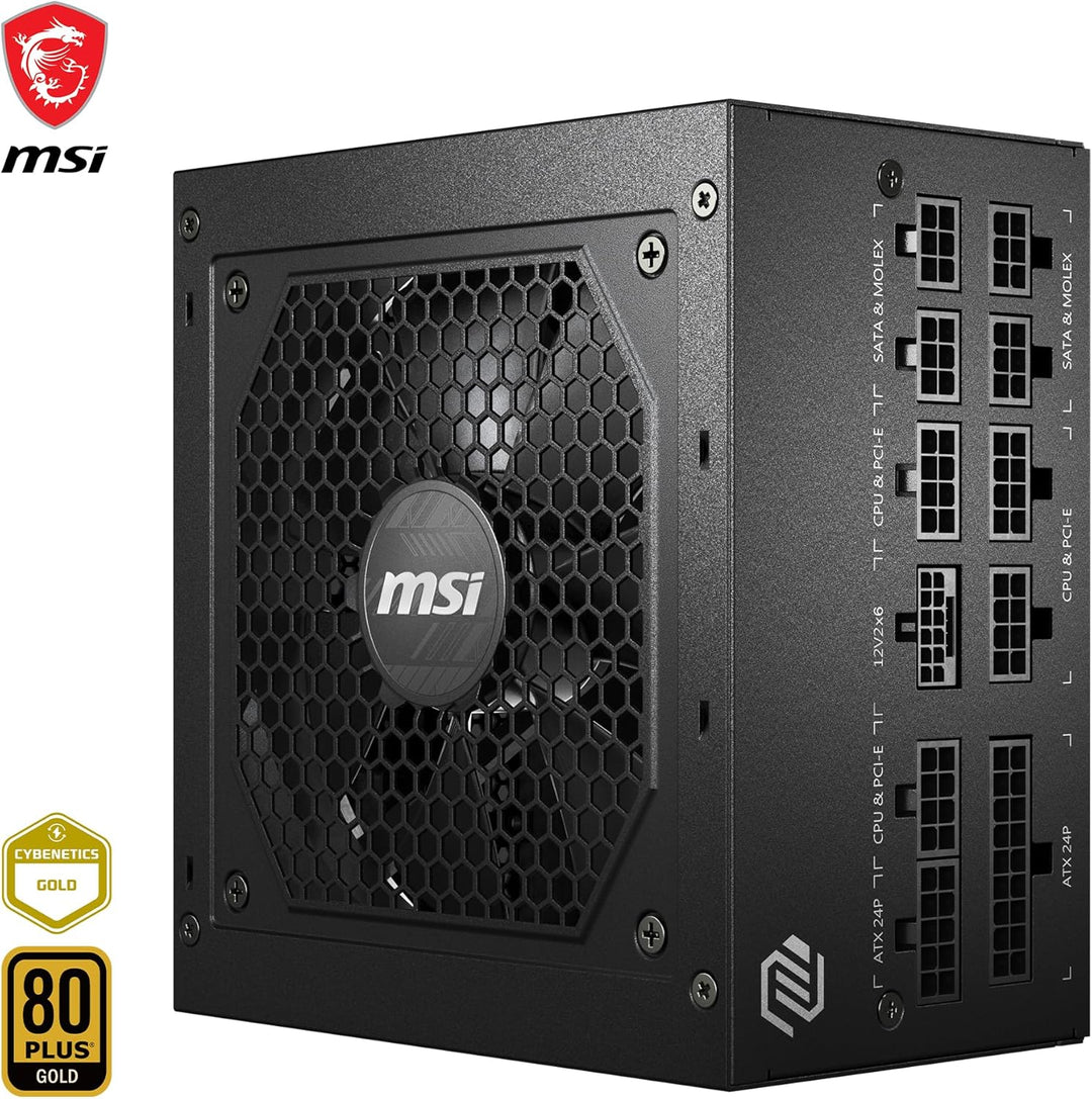 MSI MAG A850GL PCIE5 Netzteil, 850W, 80 Plus Gold, voll modular, ATX 3.0, unterstützt PCIe 5.0 GPU,