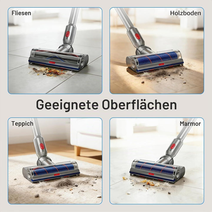 Bürste Kompatibel mit Dyson V7 V8 V10 V11 V15 Staubsauger, Bodenbürste mit LED, Einstellbare Saugkra