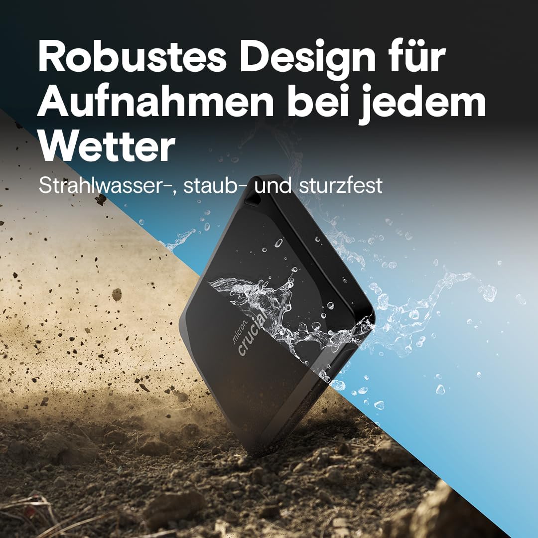 Crucial X10 Pro 4TB Externe SSD Festplatte, bis zu 2100MB/s Lesen und 2000MB/s Schreiben, PC und Mac