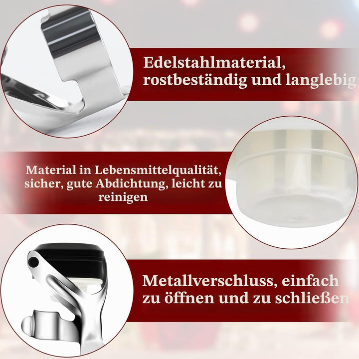 Flaschenverschl¨¹sse mit Hebel 6 St¨¹ck Universal Wein Flaschenverschluss, Edelstahl Sektverschluss
