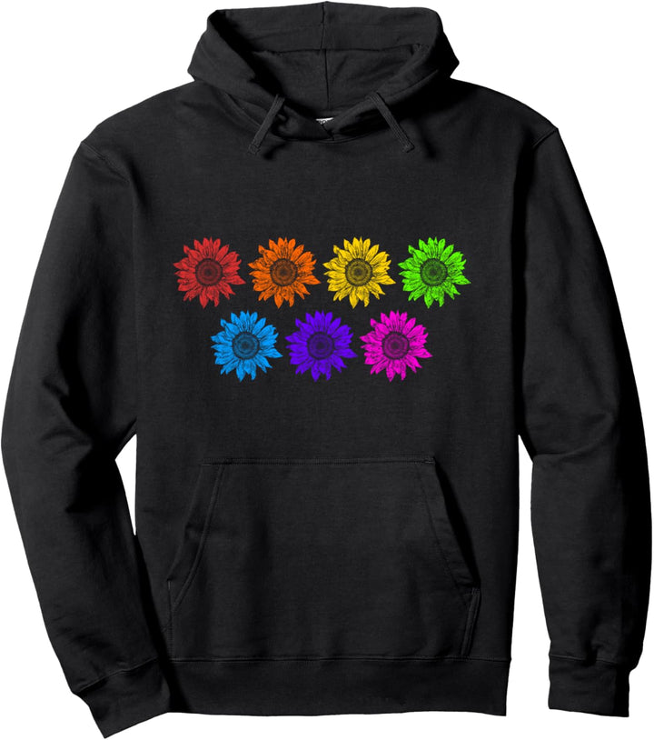 Regenbogen Sonnenblumen Gay Pride Month Queer LGBT Pullover Hoodie