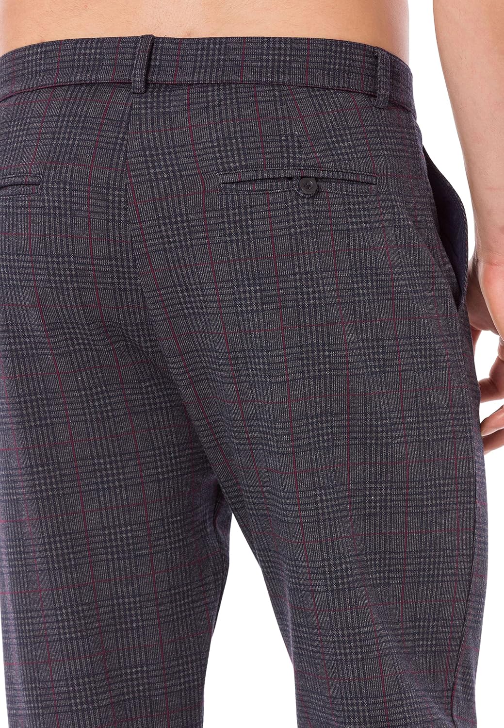 Redbridge Herren Jogginghose im Chino Hosen Style Jogger Hose Freizeithose kariert S Anthrazit, S An