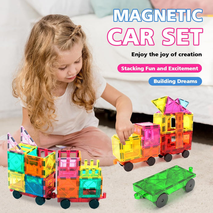 Magnetische Bausteine Spielzeug ab 3 Jahre Kinder, Magnetbausteine für 4-8 kinder, 4 Stück Magnet Au