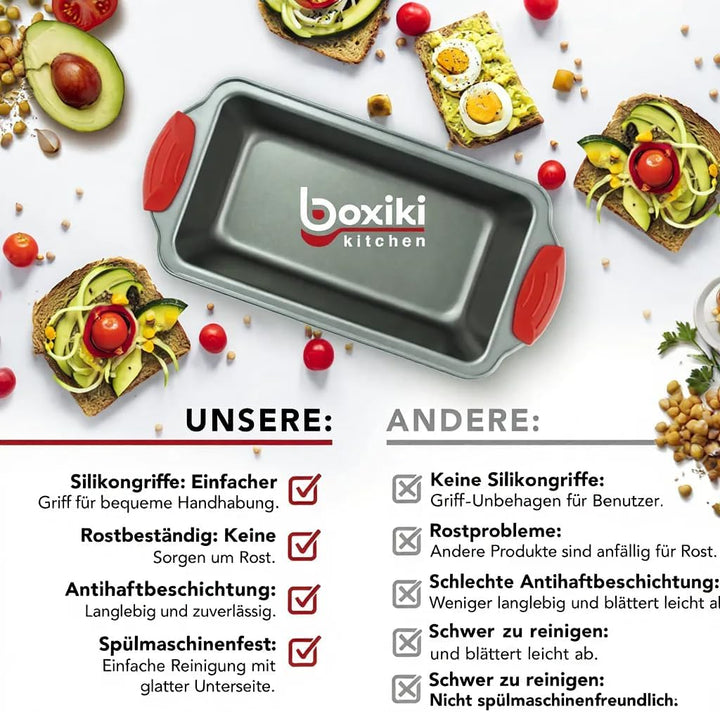 Kastenform - Premium Antihaft-Kastenform aus Stahl von Boxiki Kitchen | Professionelle Antihaft-Back