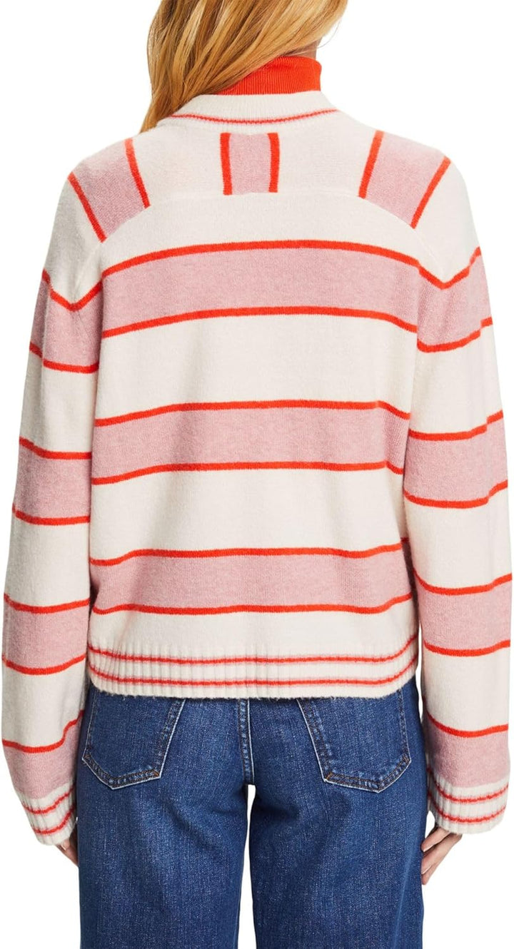 ESPRIT Gestreifter Pullover aus Wollmix XS Cream Beige, XS Cream Beige