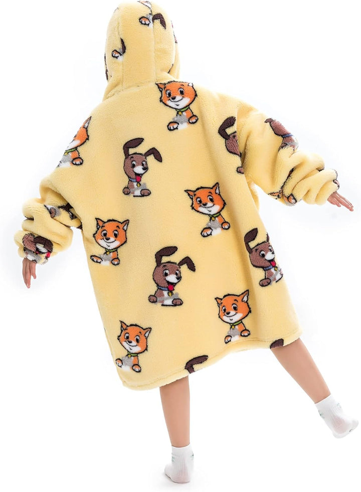 Kapuzenpullover Mädchen, Übergrosse Hoodie Decke Kinder mit Kapuze und Tasche Jungen, Fleece Decke m
