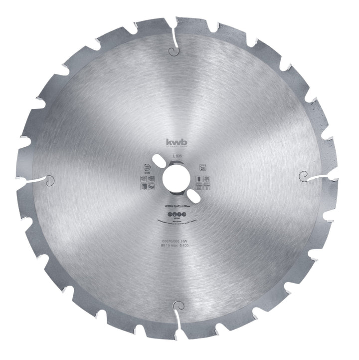 kwb Kreissägeblatt 350 x 30 mm, Made in Germany, nagelfester Spezial-Trapezzahn, mittlere Schnittgüt