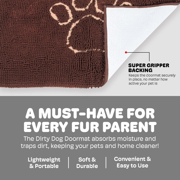 Dog Gone Smart Dirty Dog Fussmatte, Mikrofaser, super saugfähig, maschinenwaschbar, mit Rutschfester