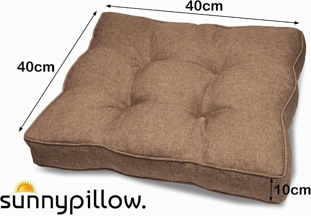 sunnypillow Polster für Gartenmöbel - Sitzkissen 40 x 40 cm für Rattanmöbel - Stuhlauflage Outdoor,