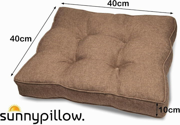 sunnypillow Polster für Gartenmöbel - Sitzkissen 40 x 40 cm für Rattanmöbel - Stuhlauflage Outdoor,
