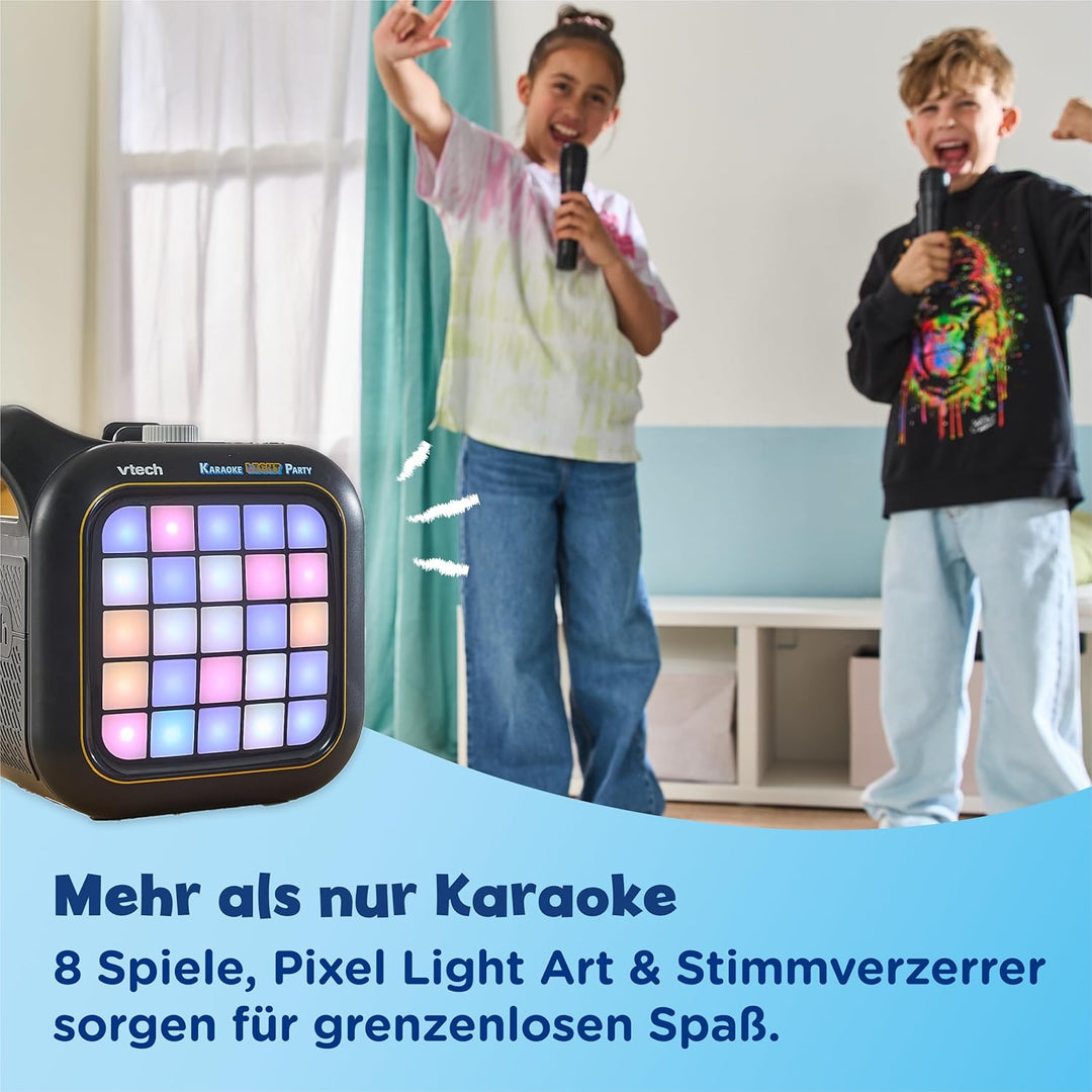 Vtech Karaoke Light Party – Bluetooth-Karaoke-Maschine inkl. 2 kabellosen Mikrofonen – Mit Partyspie