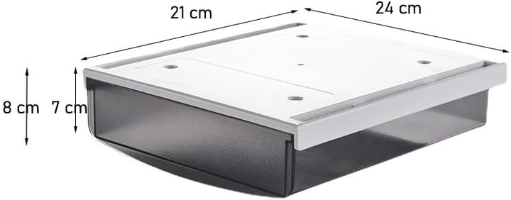 TUKA 4X 3,5L Unterschreibtisch-Schubladen 24x21x8cm, Selbstklebende Schubladen, Versteckte Unterbaus