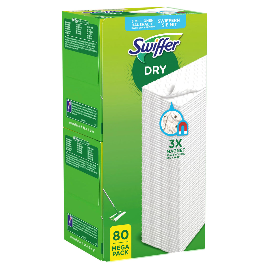 Swiffer Bodenwischer Boden Staubtücher Nachfüllpack 80 Tücher, Nimmt 3X Mehr Staub & Haare Auf Und S