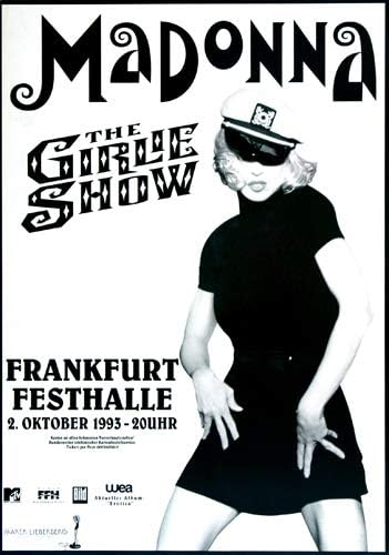 Madonna - The Girlie Show, Frankfurt 1993 » Konzertplakat/Premium Poster | Live Konzert Veranstaltun