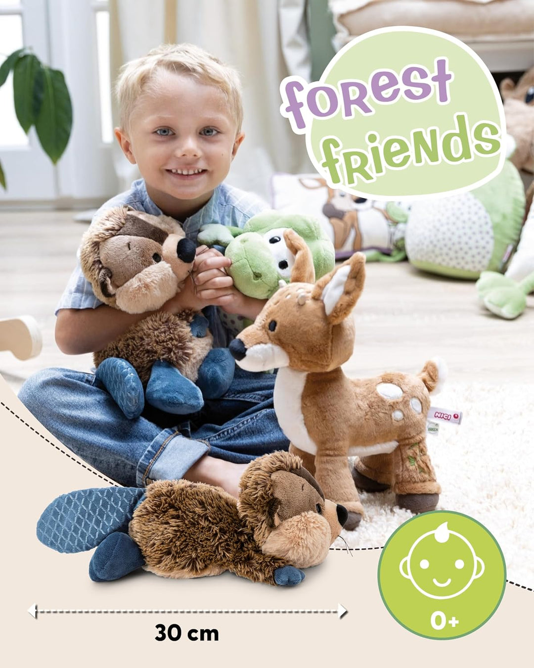 NICI Kuscheltier Biber Harry Woodsnacker 30cm - braun - Weiches Plüschtier – niedliches Stofftier zu