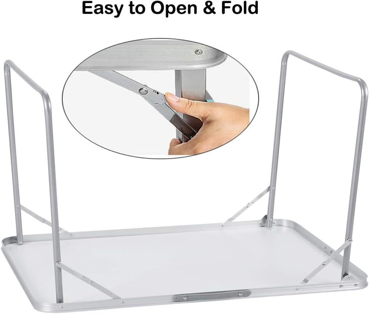 AUTOFU Klapptisch, 80 cm, tragbarer, faltbarer kleiner Tisch mit Tragegriff, quadratisch, Camping-Pi