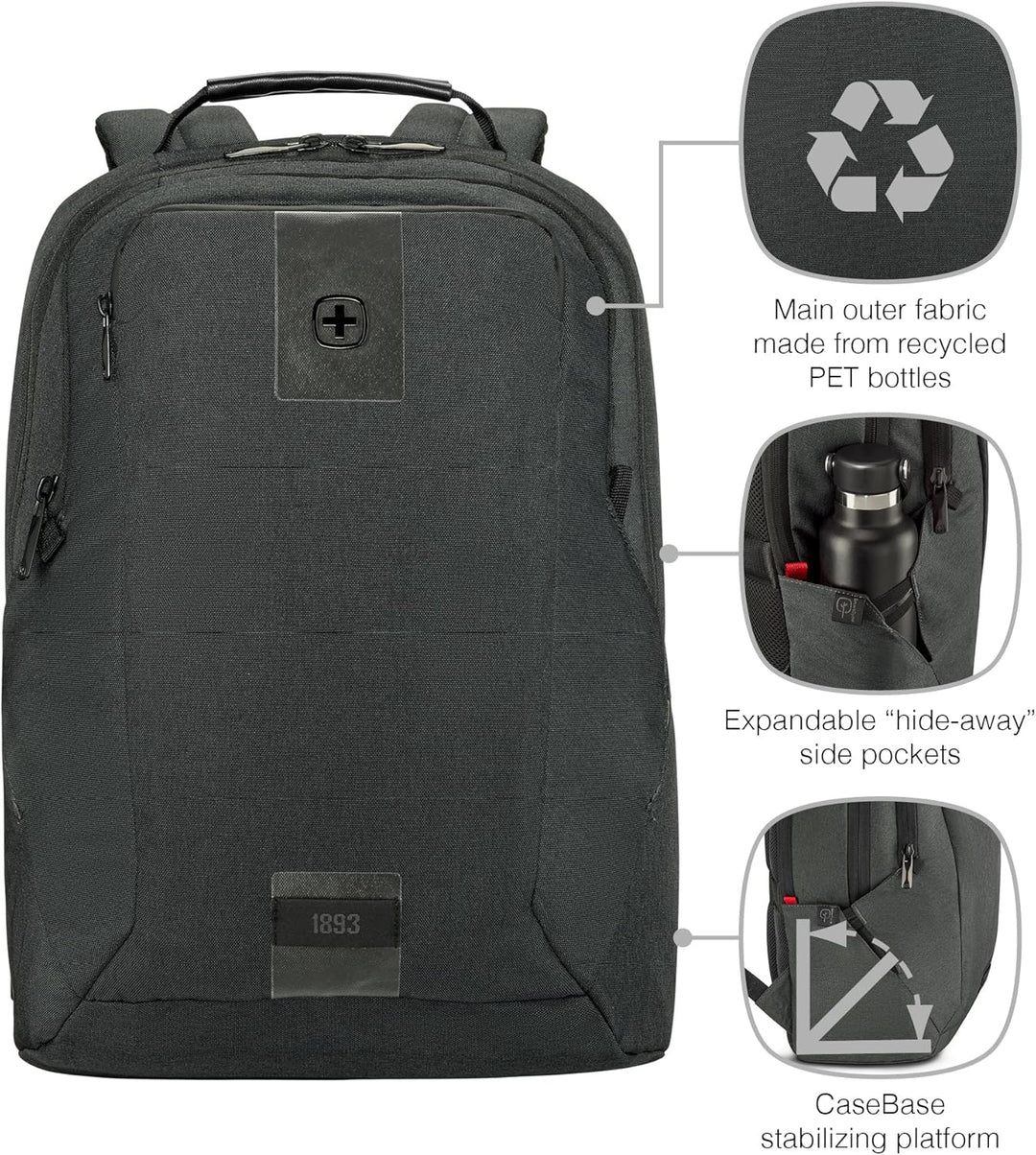 WENGER Laptop-Rucksack mit Tablet-Fach, Notebook bis 16 Zoll, Tablet bis 10 Zoll, Organizer, Damen H