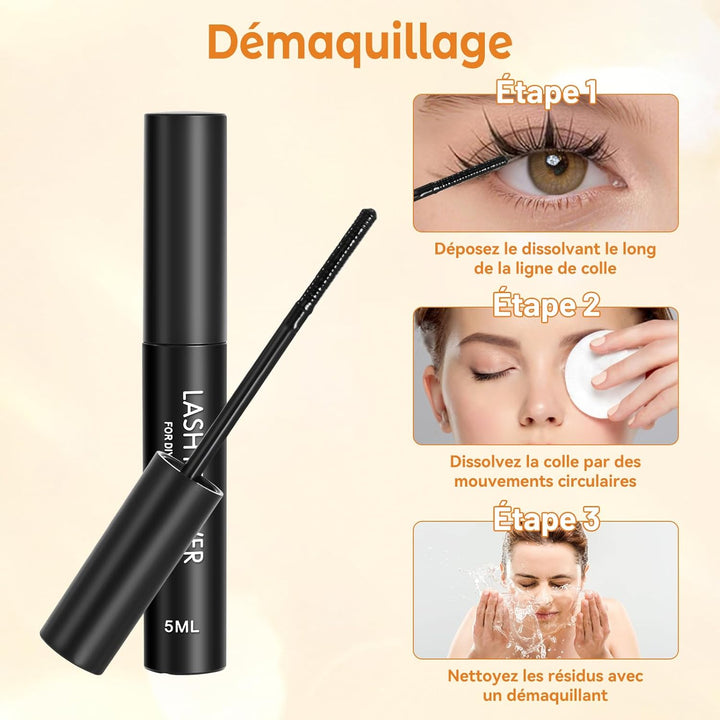 TwoWin Volumen Wimpernsträhnen Set, 120 Stück Selbstklebende Wimpern, D Curl 10-16mm Individuelles W