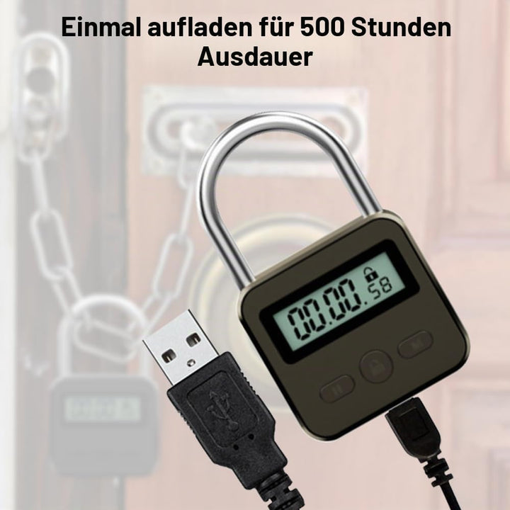 Aoreun Digitale Zeitschloss, Smart Time Lock mit LCD-Display, Wiederaufladbares USB Sicherheits Vorh