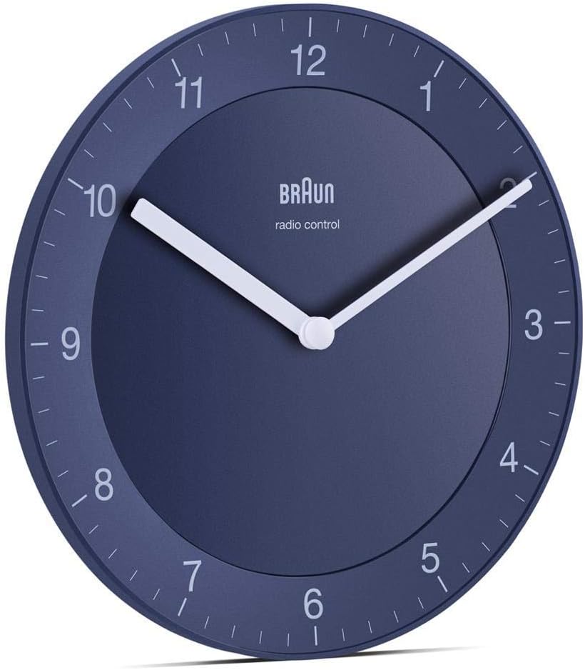 Braun Funkwanduhr Wanduhr, Kunststoff, Blau, normal normal Blau, normal Blau