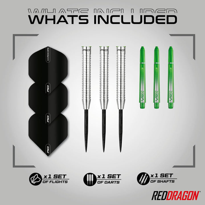 RED DRAGON Featherlite 2: 17g Tungsten Darts Set mit Flights und Schäfte