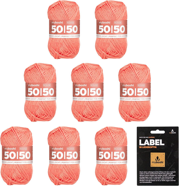myboshi 50/50-Ganzjahres-Wolle, inkl. original myboshi Label in Lederoptik, für Oberbekleidung geeig