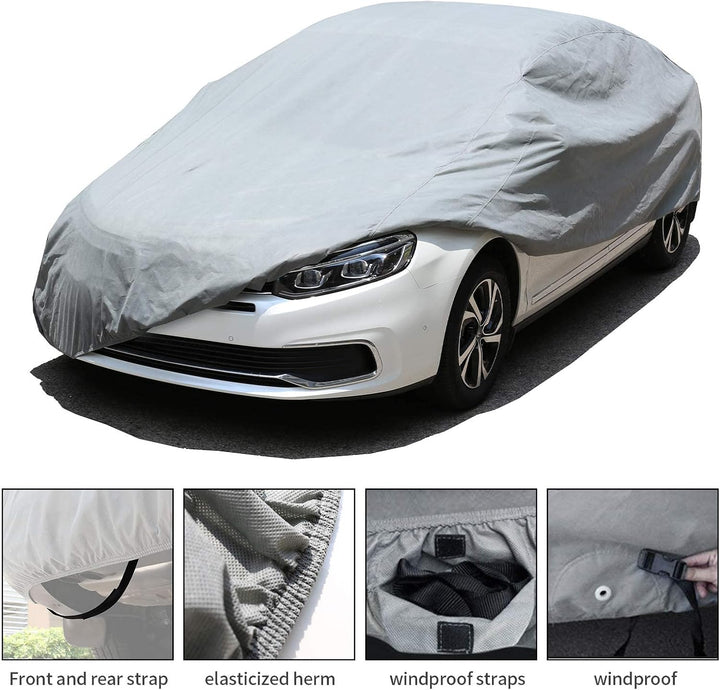 Leader Accessories 4-lagige atmungsaktive Vollgarage Autoplane leichte Ganzgarage Autoabdeckung für
