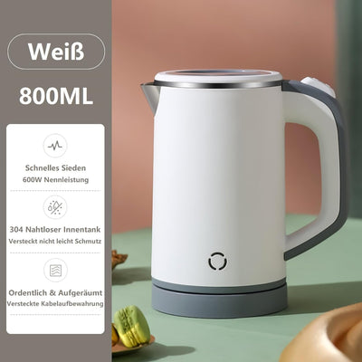 MiliPow 800ML Reisewasserkocher, 4 Minuten schnelles Kochen, Tragbarer Wasserkocher, Mini Camping Wa