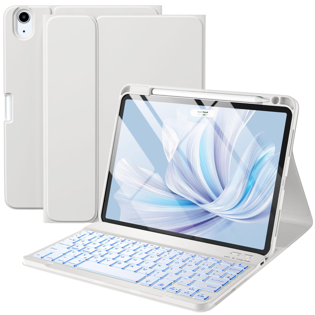 Vobafe Hülle mit Tastatur für iPad Air 11 Zoll 2025 2024 M3 M2/iPad Air 5 4 2022 2020 10,9 Zoll, 7 F