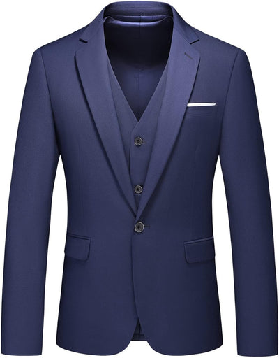 KUDMOL Herren 3-Stücke Anzug Business EIN Knopf Smoking Anzug für Männer Smoking Klassische Blazer W