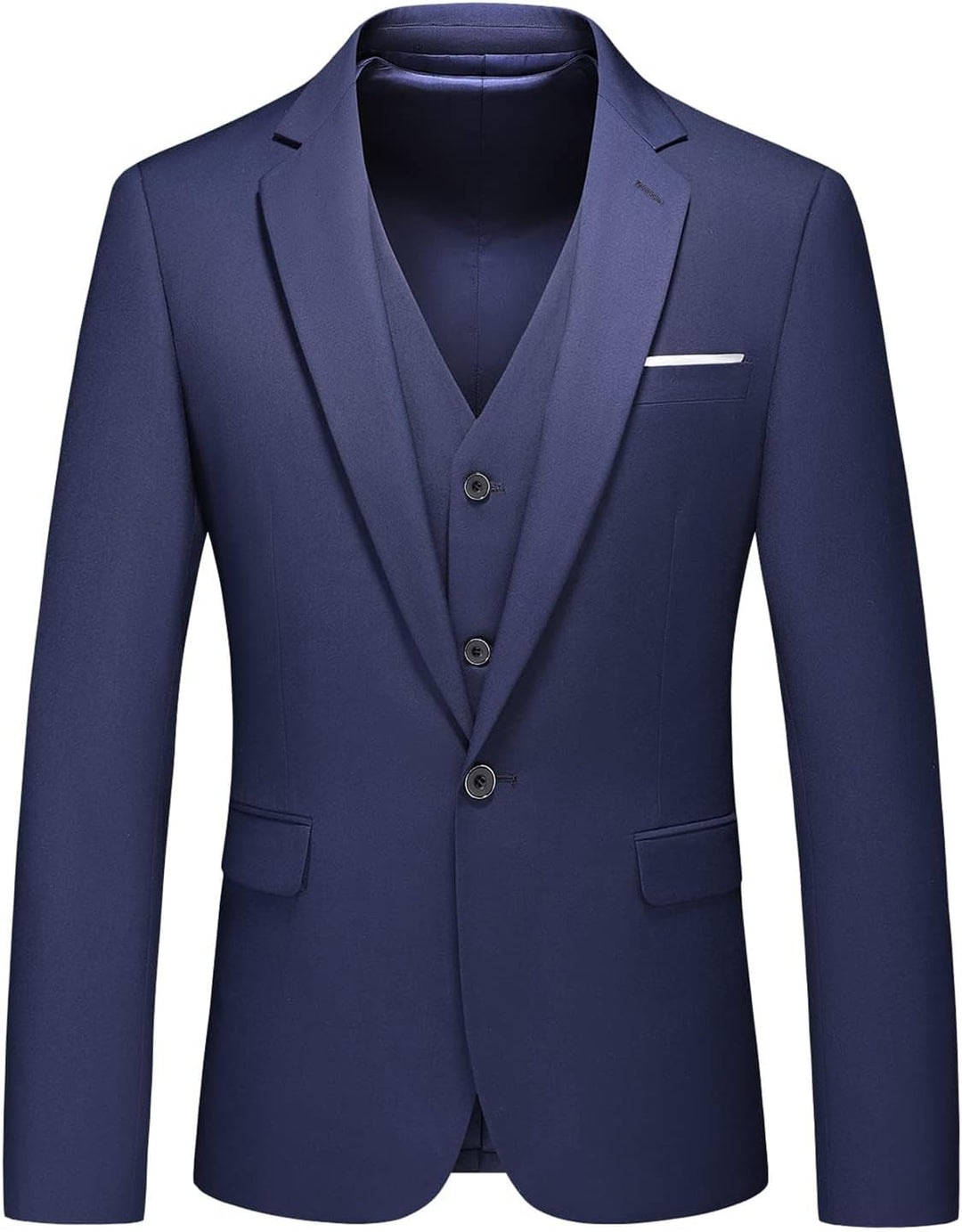 KUDMOL Herren 3-Stücke Anzug Business EIN Knopf Smoking Anzug für Männer Smoking Klassische Blazer W