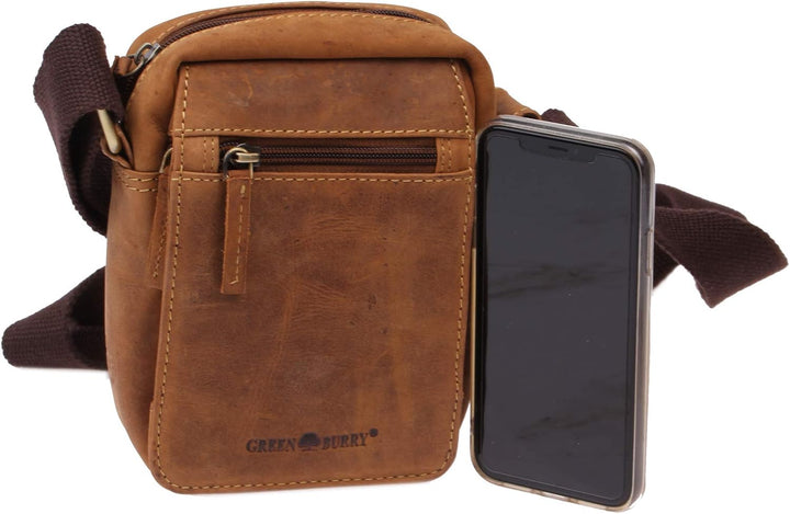 Greenburry Vintage Travel-2 Umhänger klein 1610, Umhängetasche Braun, Braun