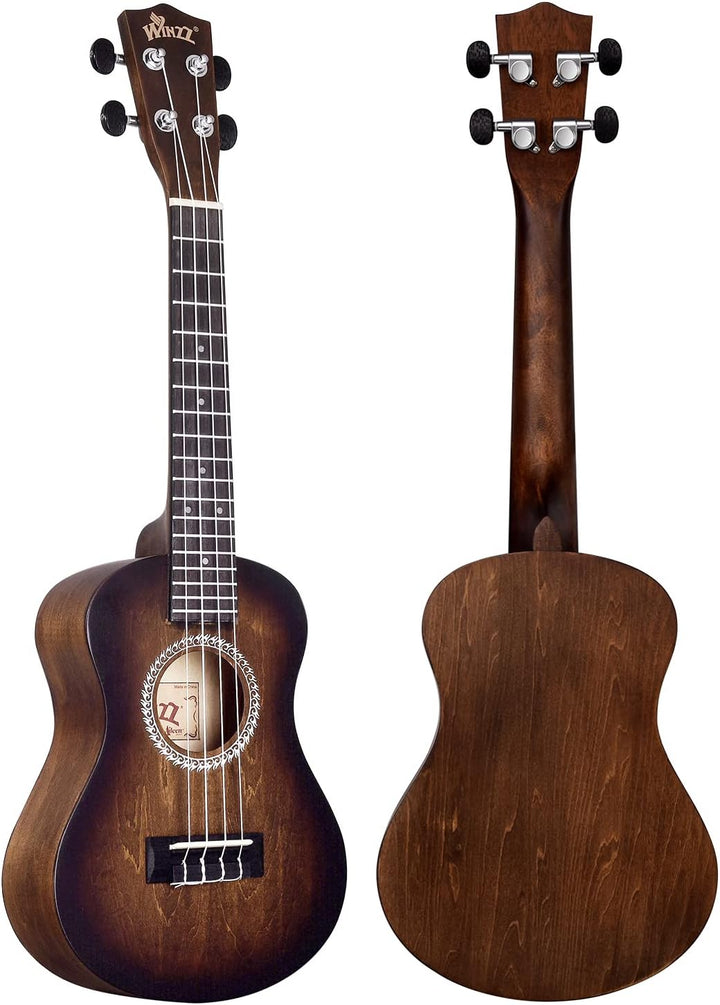Winzz Ukulele Konzert 23 Zoll Braun, Ukulele Anfänger Set für Erwachsene Kinder, Einzigartiges Farbd