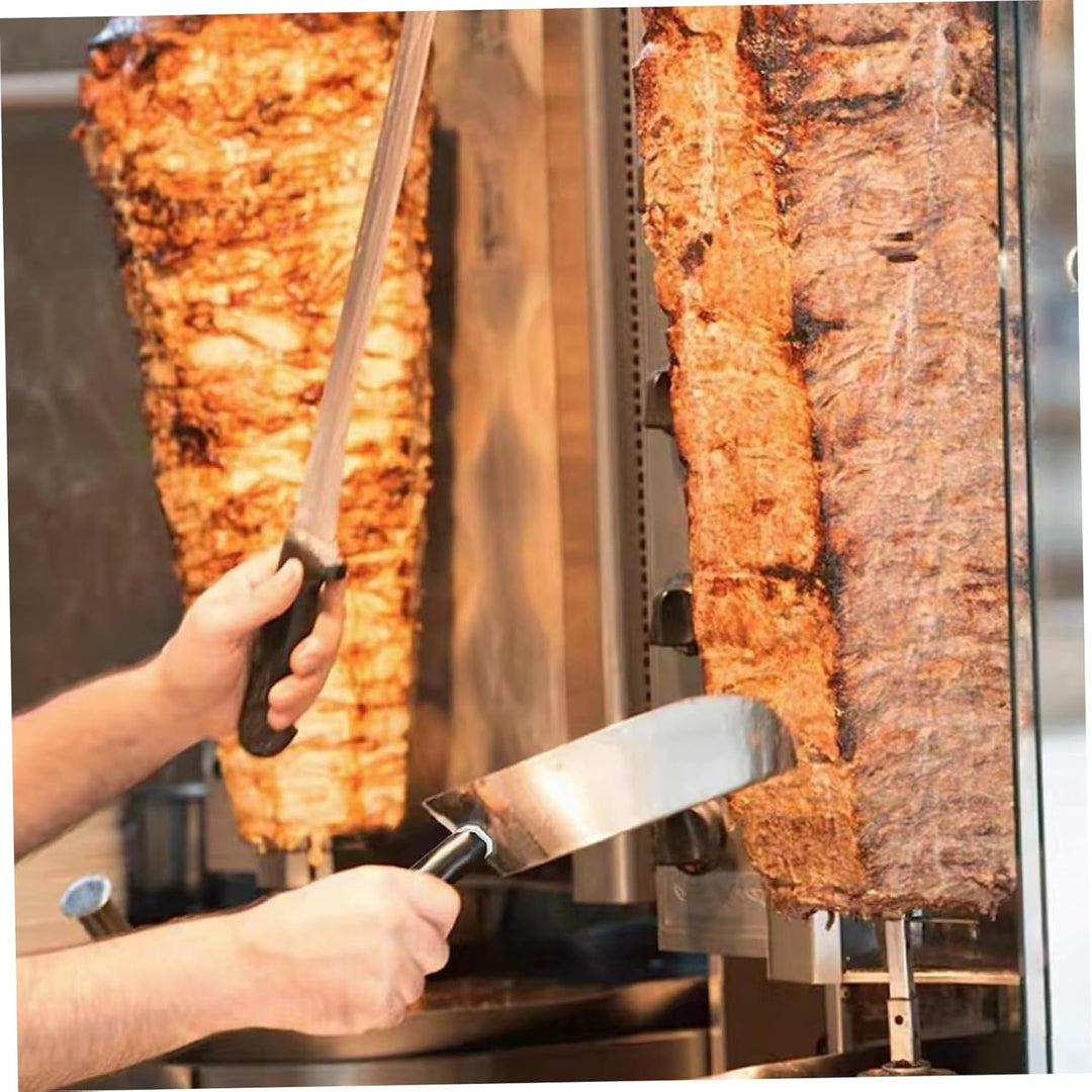 Shawarma-Werkzeug, handgehaltener Schawarma-Pfanne-Fleischfänger aus Edelstahl für Döner, Grillmasch