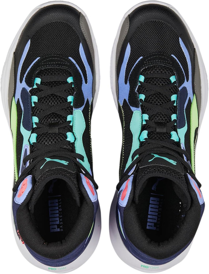 PUMA Unisex Playmaker Pro Mid Leichtathletik-Schuh 44.5 EU Puma Black Elektro Purple, 44.5 EU Puma B