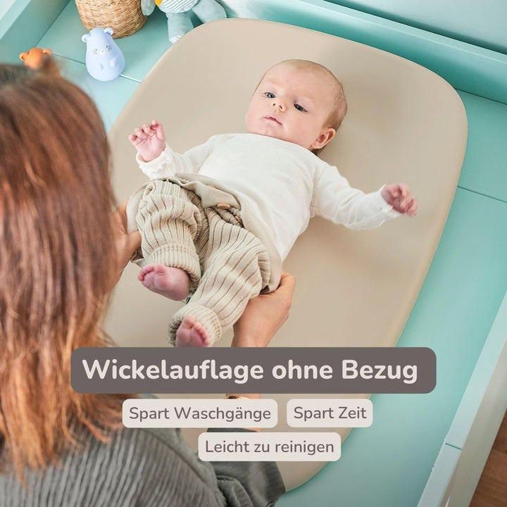 Nattou Wickelmatte aus weichem PU-Schaum, Abwaschbare Wickelauflage, Ca. 50 x 70 cm, Softy, Beige, B
