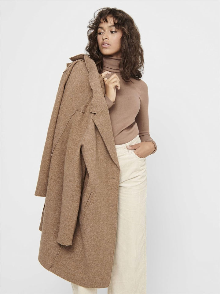 ONLY Damen Kurzmantel Carrie Bonded lange Damenjacke mit Knopfleiste S Woodsmoke Melange, S Woodsmok