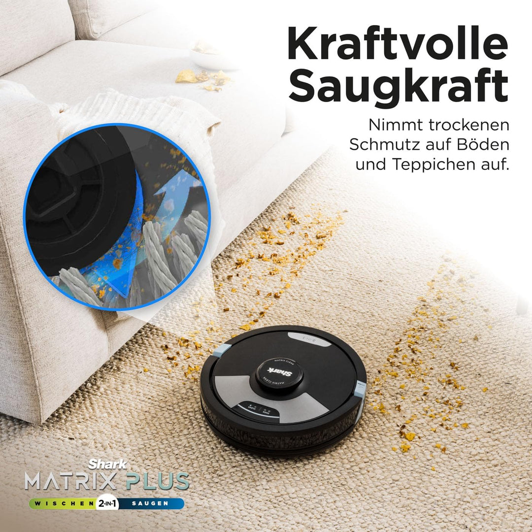 Shark Matrix Plus 2-in-1 Wisch- & Saugroboter mit LiDAR-Home Mapping, Matrix- & Kantenreinigung, für
