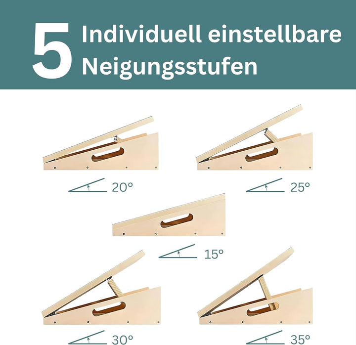 Lacers Petrolline rutschfestes Schrägbrett aus Holz verstellbares Neigungsbrett und Wadenstrecker-Wa