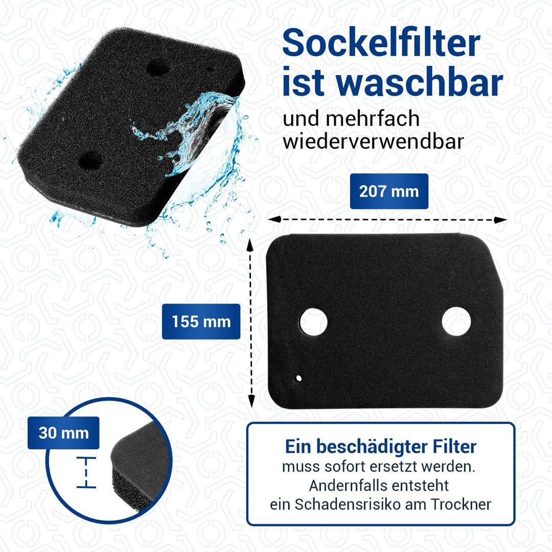 VIOKS Trockner Wärmepumpentrockner Filter Set 5x Ersatzfilter 207x155mm Ersatz für Мiele 9164761 Soc