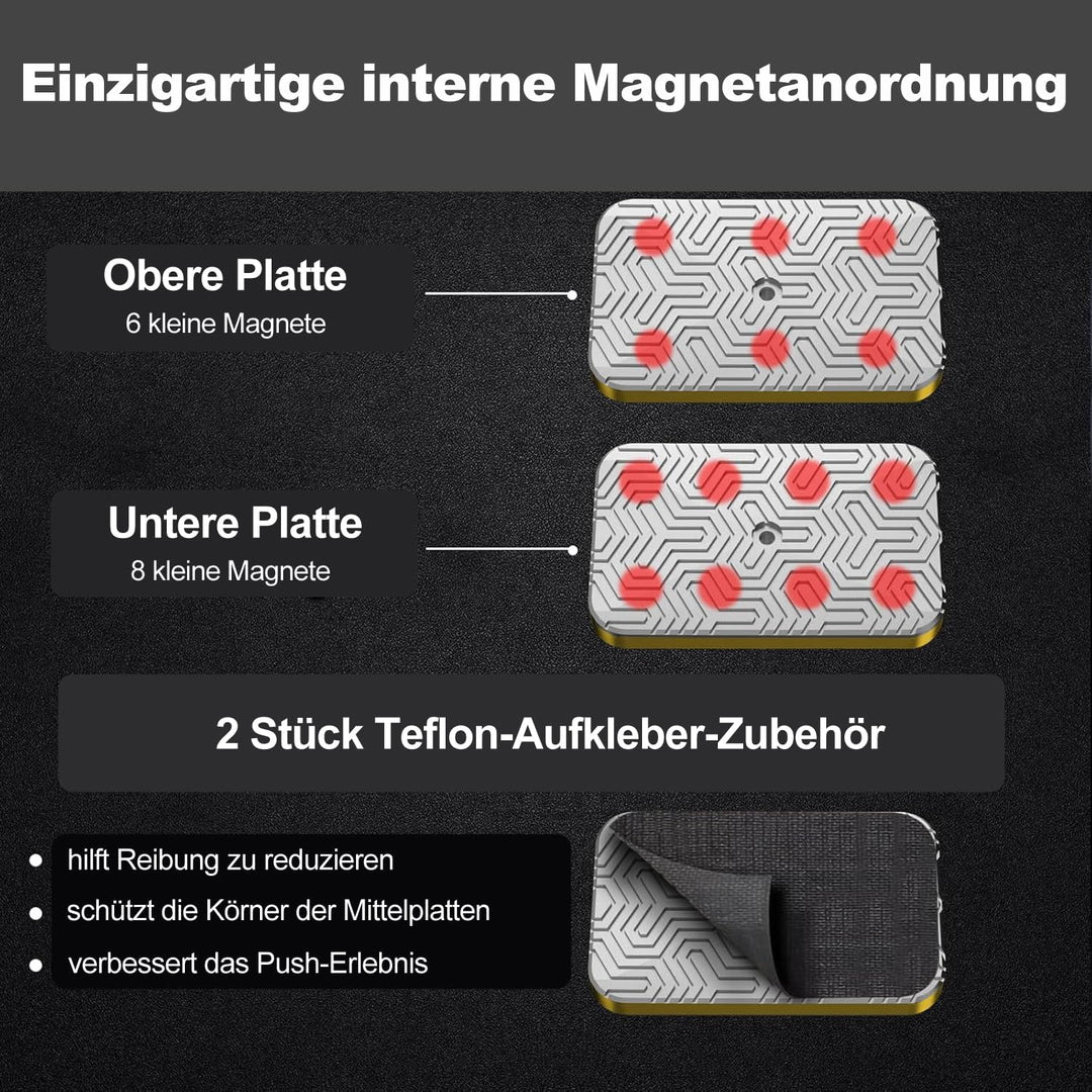 Vitoki Metall-Fidget-Slider für Erwachsene, magnetisches Fidget-Spielzeug mit All-Slide zur Linderun