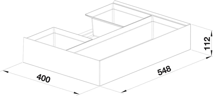 BLANCO 526208 SELECT II 60/2 Orga 60 cm Unterschrank - Mit Organisationsschublade 2 Eimer Version