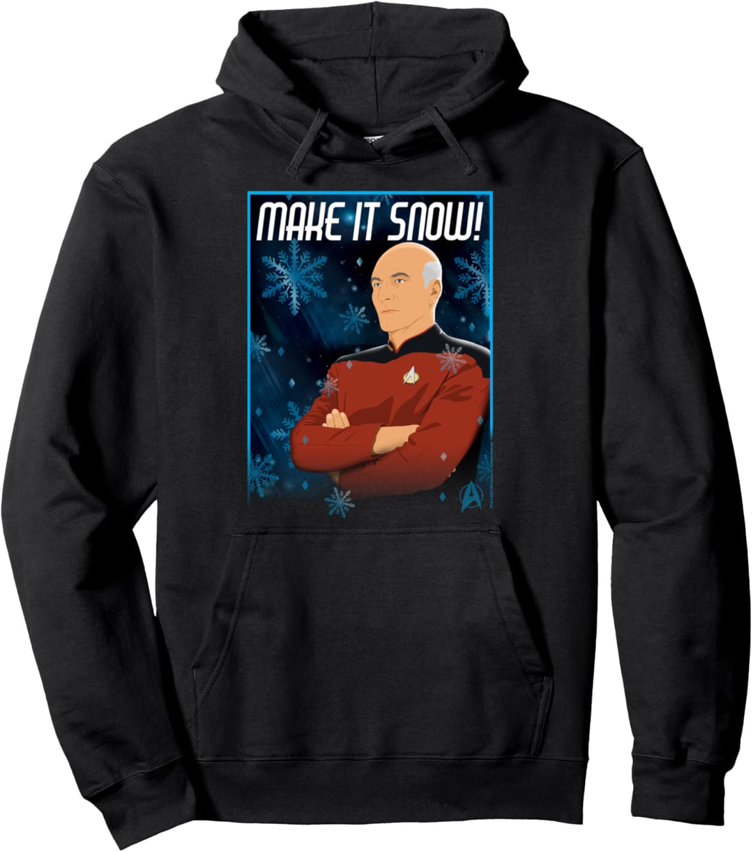 Star Trek: The Next Generation Captain Picard Make It Snow Pullover Hoodie