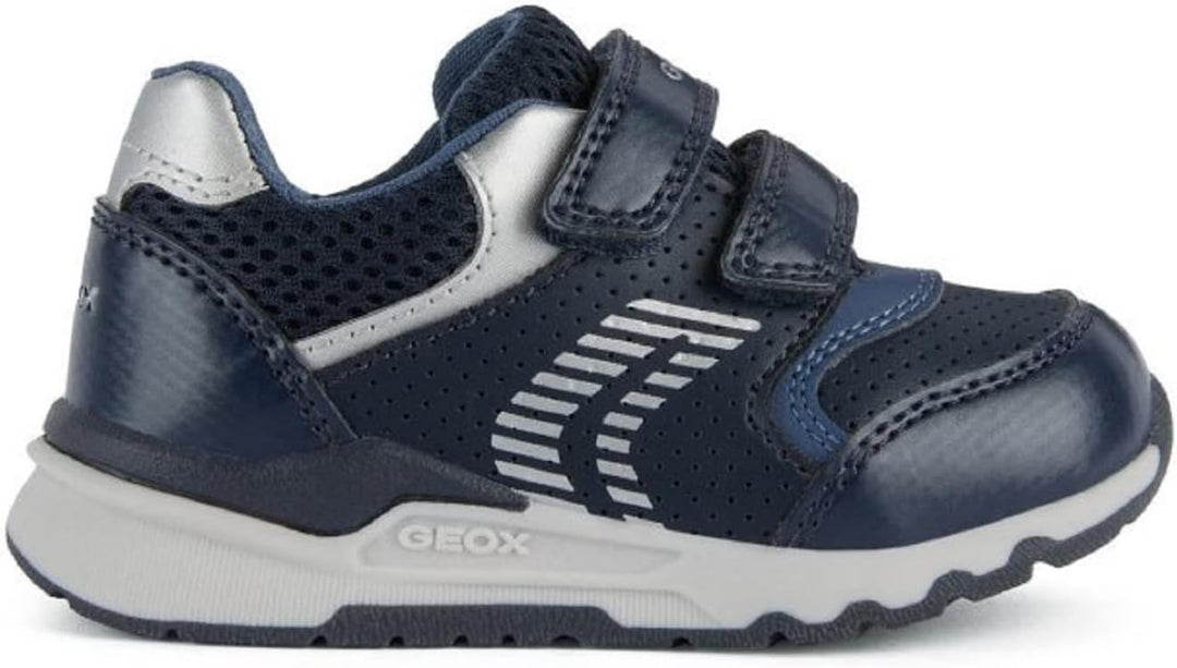 Geox Jungen B Pyrip Boy A Sneakers, Navy Silver