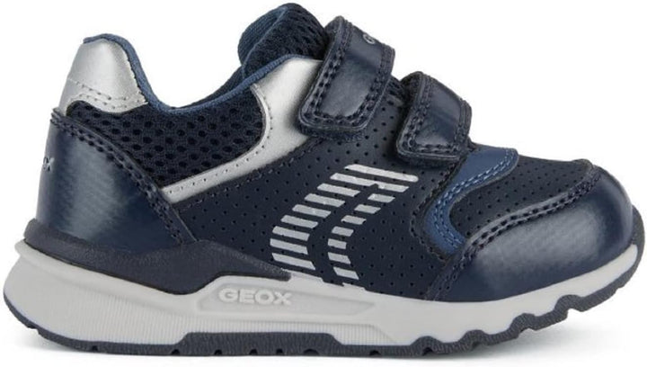 Geox Jungen B Pyrip Boy A Sneakers, Navy Silver