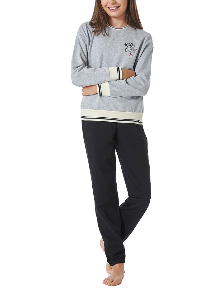 Schiesser Mädchen Pyjamaset 140 Grau-mel._181973, 140 Grau-mel._181973